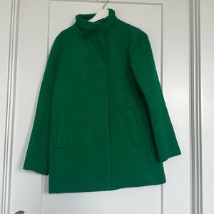 J Crew green zipper pea coat